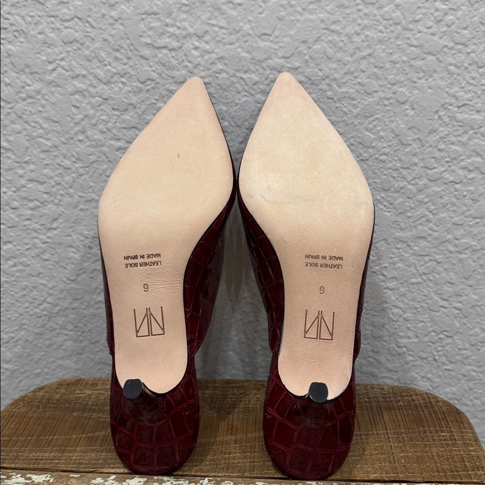 Tamara Mellon Red Croc Leather Mule Pump Size 6 — image 6 of 7